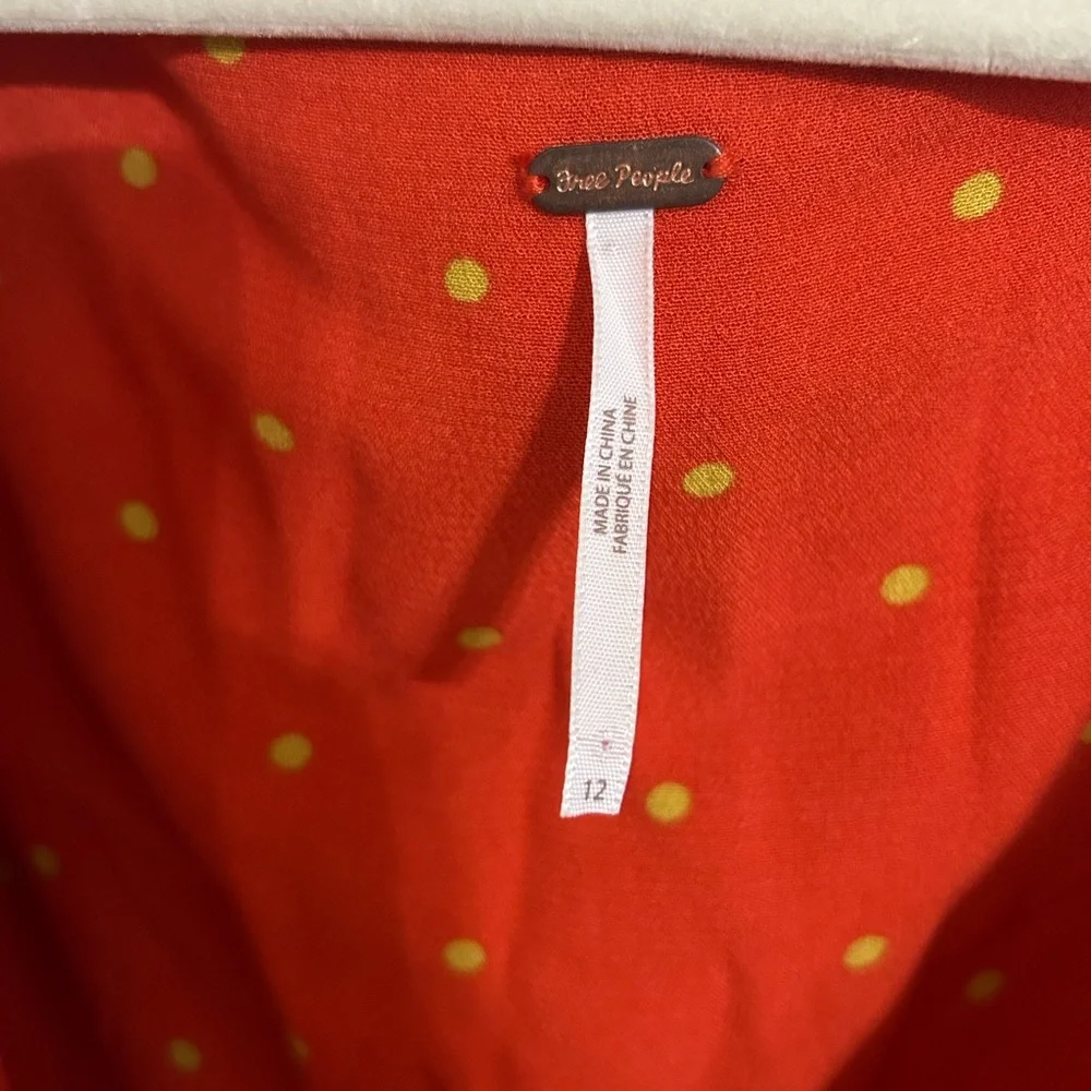 Free People Orange Polka Dot Mini Dress